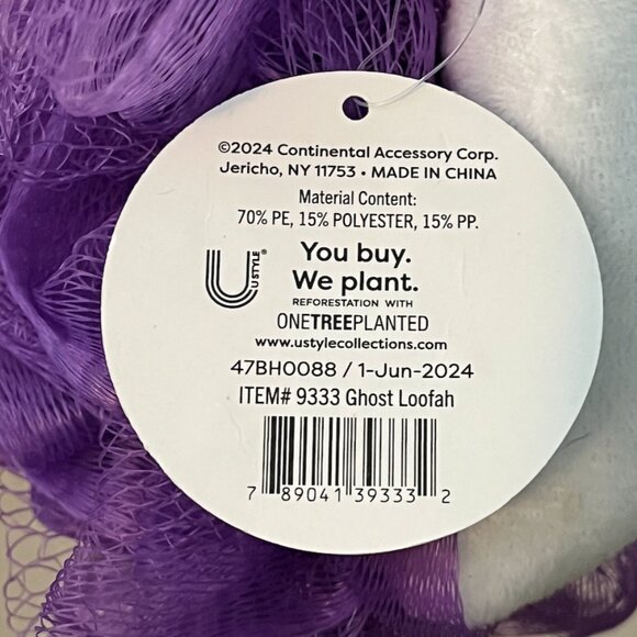👻 NEW Scary Cute Ghost Halloween Loofah – Purple Mesh - Picture 5 of 7